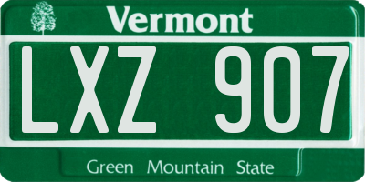 VT license plate LXZ907