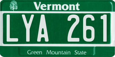 VT license plate LYA261