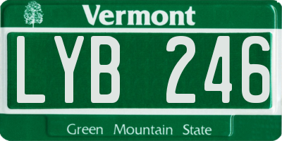 VT license plate LYB246