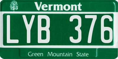 VT license plate LYB376