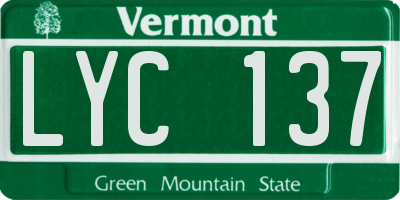 VT license plate LYC137