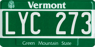VT license plate LYC273