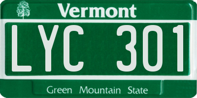 VT license plate LYC301