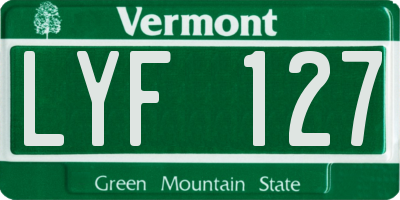 VT license plate LYF127
