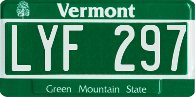 VT license plate LYF297