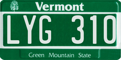 VT license plate LYG310