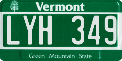 VT license plate LYH349