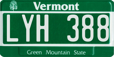 VT license plate LYH388
