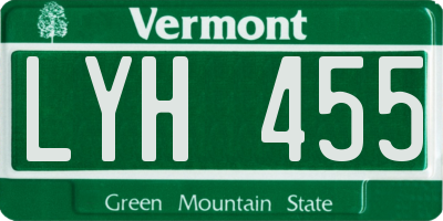 VT license plate LYH455