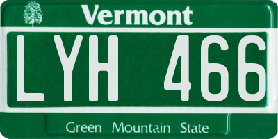 VT license plate LYH466