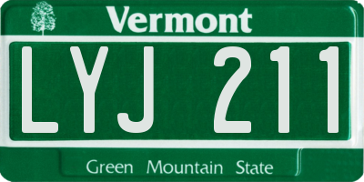 VT license plate LYJ211