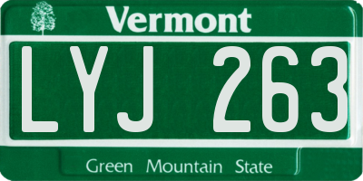 VT license plate LYJ263
