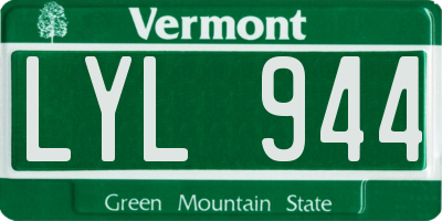 VT license plate LYL944