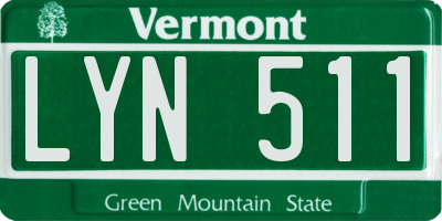 VT license plate LYN511
