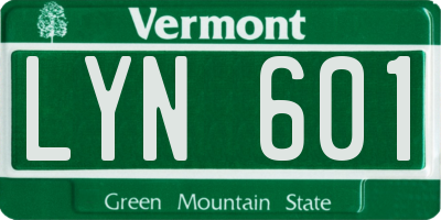 VT license plate LYN601