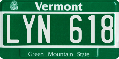 VT license plate LYN618