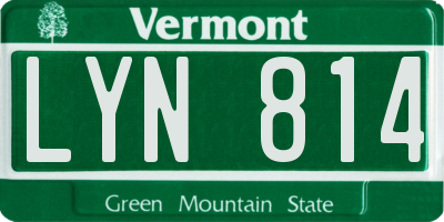 VT license plate LYN814