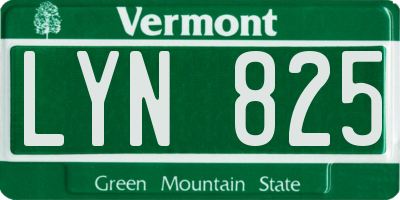 VT license plate LYN825
