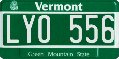 VT license plate LYO556