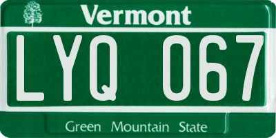 VT license plate LYQ067