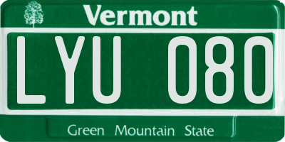 VT license plate LYU080