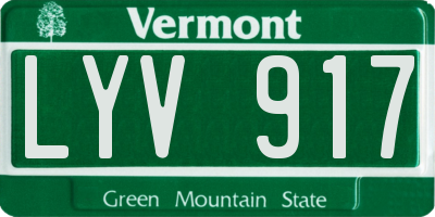 VT license plate LYV917