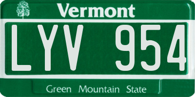 VT license plate LYV954