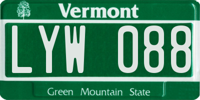 VT license plate LYW088