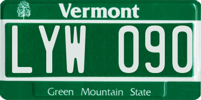 VT license plate LYW090