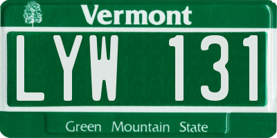 VT license plate LYW131