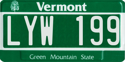 VT license plate LYW199