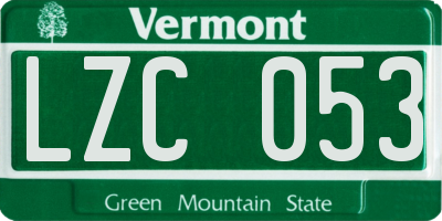 VT license plate LZC053