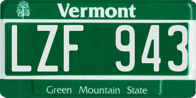 VT license plate LZF943