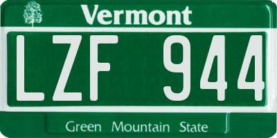 VT license plate LZF944