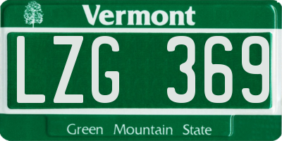 VT license plate LZG369