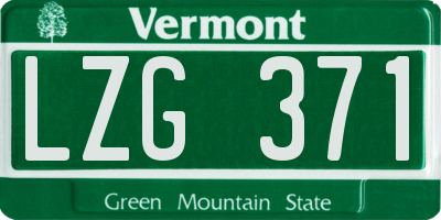 VT license plate LZG371