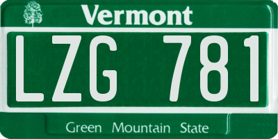 VT license plate LZG781