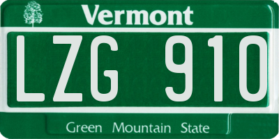 VT license plate LZG910
