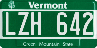 VT license plate LZH642