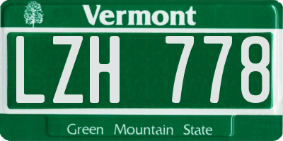 VT license plate LZH778