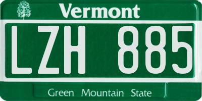 VT license plate LZH885
