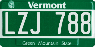 VT license plate LZJ788