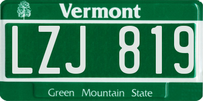 VT license plate LZJ819