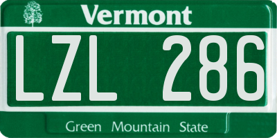 VT license plate LZL286