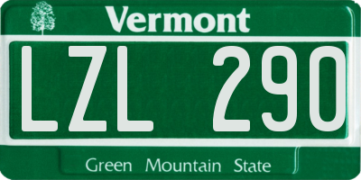 VT license plate LZL290