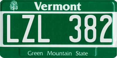 VT license plate LZL382