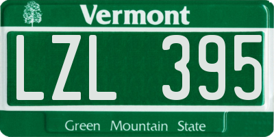 VT license plate LZL395