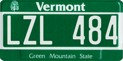 VT license plate LZL484