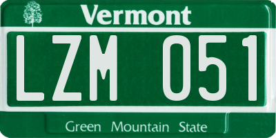 VT license plate LZM051