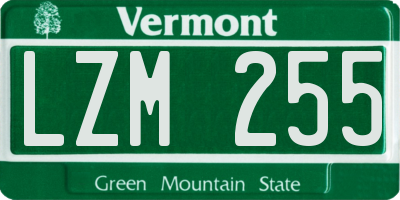 VT license plate LZM255